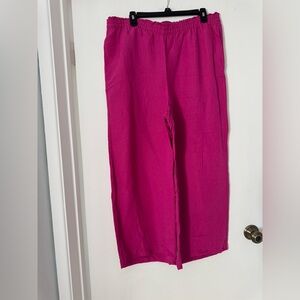 H&M Fuchsia Linen Blend Pants